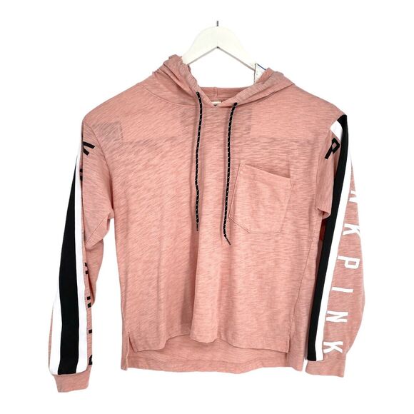 VICTORIAS SECRET PINK STORE PULLOVER T SHIRT HOODIE LARGE LONG SLEEVES L - Picture 1 of 5